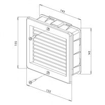 Rama de aerisire Haco, cu plasa, 15x15 cm, alb